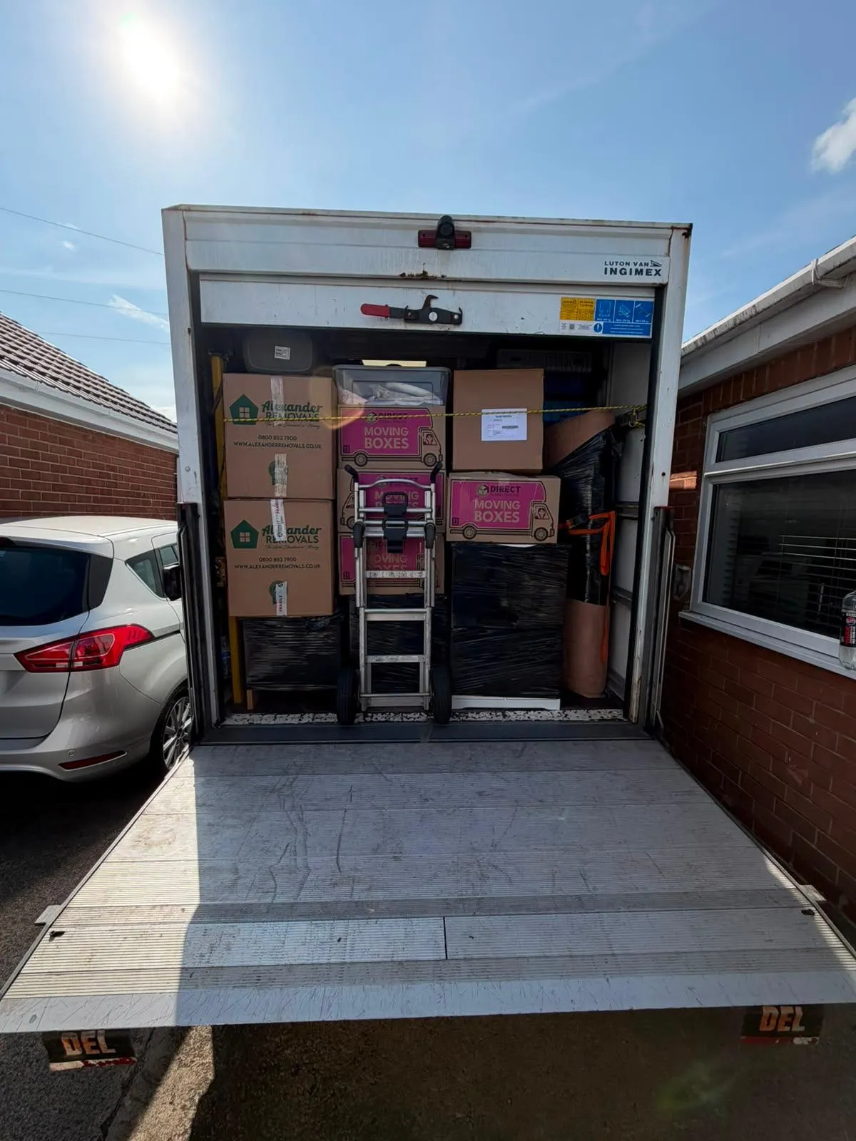 A loaded removal van prepared for a longer journey from Huddersfield