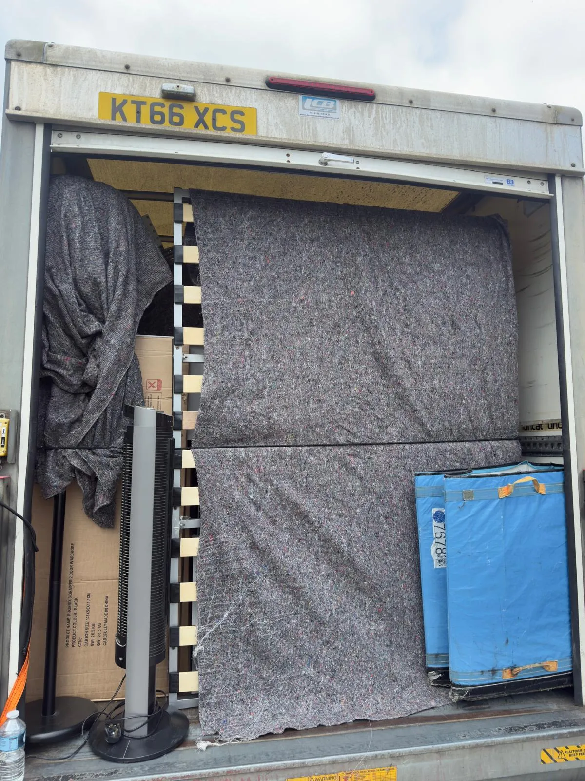 Office desks and chairs ready for a workplace move in Huddersfield